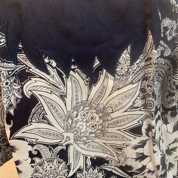 Vintage Diane Freis cotton skirt and top set navy white one size almost new cond - Picture 5 of 13